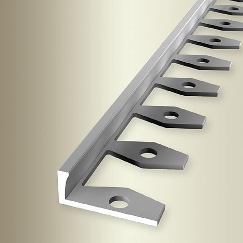 PROVISTON | Abschlussprofil | Breite: 22.5 mm | Höhe: 10.3 mm | Länge: 2500 mm | Aluminium eloxiert | Biegbares Profil | Silber | Offen Gestanzt
