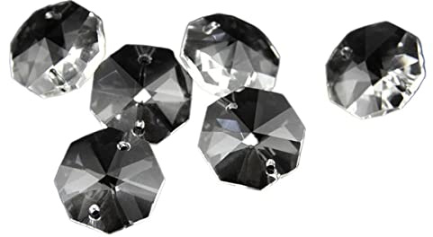 Prismen & Kaleidoskope 14 mm 1 Loch / 2 Löcher Kristallprisma achteckige Perlen Anhänger hängende Prismen Teil Dekoration Optik-Kits für den naturwissenschaftlichen Unterri