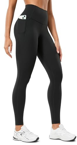 CRZ YOGA Womens Butterluxe Träning Leggings 28 Inches - Hög Midja Gym Yoga Byxor Med Fickor Running Buttery Soft Svart S