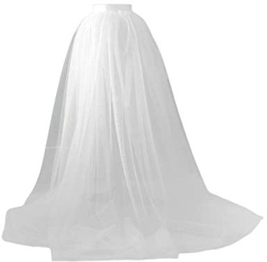 Harilla Frauen Hochzeit Langer Maxi Tüllrock - Puffiger Swing Rock, Hoch Tailliert Mit Gürtel, Weiß, Bodenlang, Für Hochzeitsfeier, Ball, Fotografie