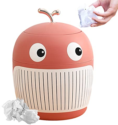 Jauhmui Mini cestino per la spazzatura da tavolo con coperchio, in plastica, piccolo cestino per la spazzatura da tavolo, ufficio, design compatto, mini secchio per cosmetici, per cucina, bagno,