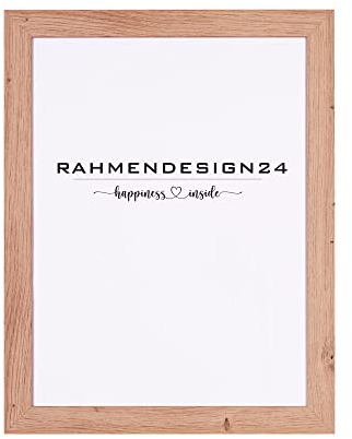 Rahmendesign24 Bilderrahmen Milano 80x120 Eiche natur ANTIREFLEX/ENTSPIEGELT, Fotorahmen, Wechselrahmen, Posterrahmen, Puzzlerahmen