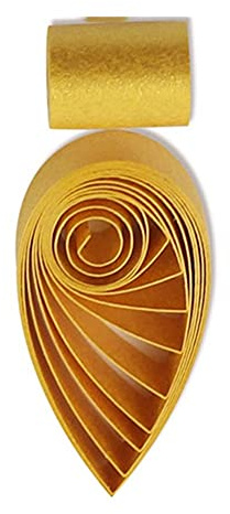 ODETOJOY Quilling Paper Metallic Paper Strips 3mm Roll for Craft Card Making Single Color Quilling Strips 1/8inch 60Pcs (Gold)