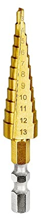 BAtlam 1 Stück HSS Titan Stufenbohrer Kegelschneidwerkzeuge Holzbearbeitungswerkzeuge Zubehör Holz Metallbohrer 3-12 3-13 4-12 4-20 4-22 mm 4-32 mm (Größe: 4-32 mm Sechskant) (3)