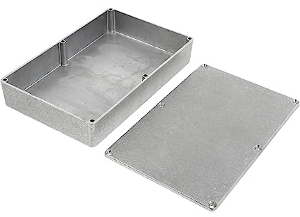 Gitarren Effektgehäuse aus Aluminium Druckguss 1590dd Silber 1 Stück | Polierte Oberfläche, Ersatzgehäuse für Pedale, Kompaktes Zubehör für Gitarristen