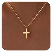 Chunky Cross Pendant Necklaces for Women Trendy 14K Gold Plated Cross Necklace Gold Chain Choker Minimalist Cross Necklace Fashion Gold Jewelry Gifts for Women