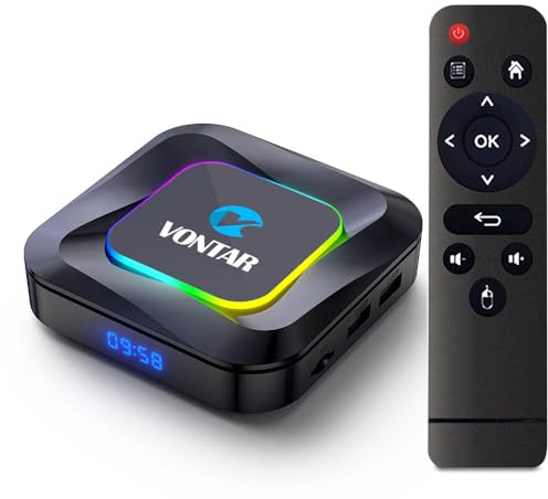 CHROX Android TV Box 13.0, VONTAR R3 Android Set Top Box 4GB RAM 128 GB ROM, RK3528 CPU De Cuatro Núcleos Compatible con WiFi Dual 2.4/5.8Ghz 4K/8K H.264 HD Smart Android Box