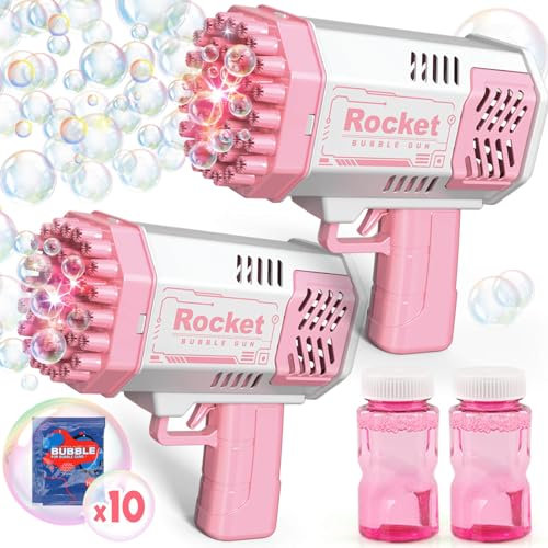 Dolanus 2 Stück Seifenblasenpistole Kinder Seifenblasenmaschine Bubble Gun für Outdoor Party Hochzeit Geschenke für Kinder 3-8 Jahre Mädchen Junge Spielzeug ab Jahre Geburtstag Geschenkideen