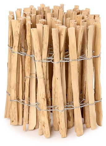 Garronda Cloture Jardin Exterieur à Planter en noisetier, clôture Jardin, clôture Bois, Bordure en Bois pour Jardin, ganivelle de Potager Exterieur GD-0079 (Écart des Lattes: 3-5 cm, 50 cm x 5m)