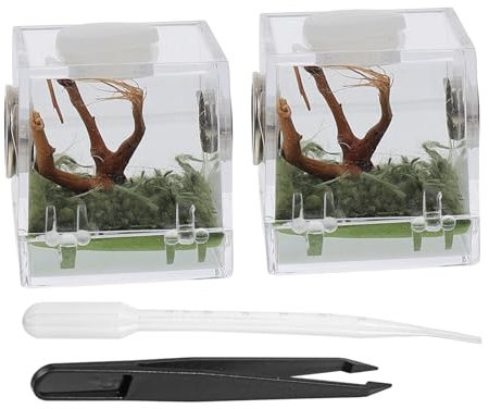 BCOATH Springspinne Lebensraumbox Satz Leichtes Langlebiges Kunststoff Terrarium Mit Belüftung Kompakter Träger Für Kleine Spinnen Und Insekten Für Zuhause Und Transport