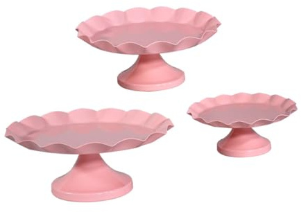Alzata per Dolci in Ferro Rosa, Espositore Elegante per Dessert e Cupcake | Capacità Ampia, Decorazione e Presentazione Cibi, per Compleanno e Nozze, Aspetto Raffinato