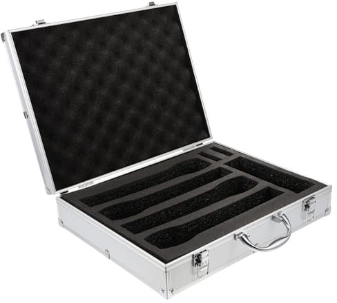 Vaguelly Mikrofonkoffer Für Kabellose Mikrofone Hartschalenkoffer Mit Tragegriff 4 Stück Mikrofonaufbewahrungsbox Stoßfest Tragbar Für Reisen Und Zubehör