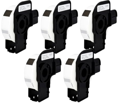 Veson – 5 rullar vit DK-11204 DK11204 kompatibel med Brother adressetikettrullar, 17 mm x 54 mm fraktetiketter för Brother QL etikettskrivare (400 etiketter per rulle)