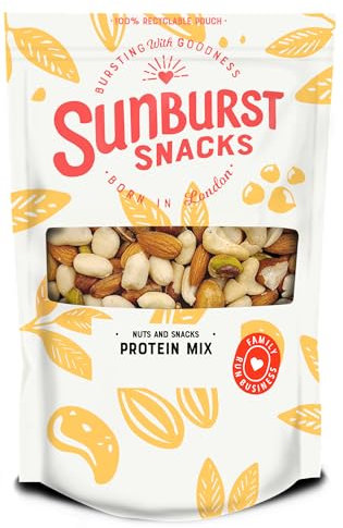 Sunburst Snacks High Protein Nut Mix, 100% Raw & Nutritious Blend of Almonds, Pistachios, Hazelnuts, Brazils, Cashews & Peanuts, Freshly Packed Daily, Resealable & recyclable Pouch, 1KG