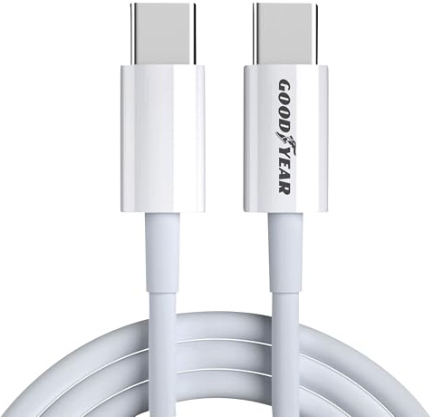 Goodyear 1 Cavo USB-C a USB-C 3.0, 100cm, Compatibile con IPhone 16/Plus/Pro/Max,15/Plus/Pro/Max,iPad,MacBook,Galaxy S24/S23/S22/A54,Redmi,Pixel 9/9 Pro/9 ProXL/8, PS5, Ricarica/Sincronizzazione Dati
