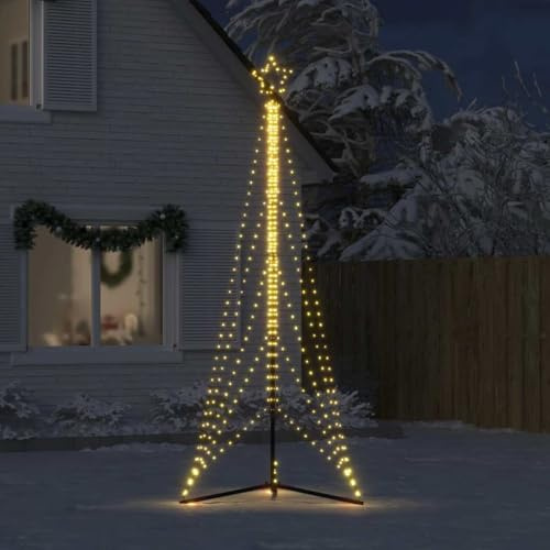 Festnight Led Weihnachtsbaum Aussen 302 cm 525 LEDs Beleuchtet Tannenbaum Outdoor Groß XXL Lichterbaum Draußen Lichterpyramide Weihnachtsbaum Kegelform Metall Weihnachtsdeko Außen