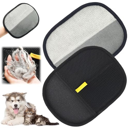Yizemay Tierhaarentferner Handschuh Katzen, Fell Magnet Handschuh Katzenhaarentferner, Wiederverwendbare Handschuh Tierhaarentfernung Antistatische für Sofas Kleidung Reinigung Entfernen.