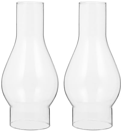Angoily Petroleumlampe Ersatzglas Aus Klarem Glas Lampenschirm Für Öllampe Windschutz Kamin Für Diy Petroleumlampen Für Zuhause Hotel Geschäft 2 Stück