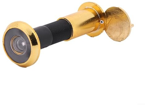 Spioncino grandangolare da 220 gradi, con lente in vetro per porte da 50 a 75 mm, alloggiamento in metallo dorato