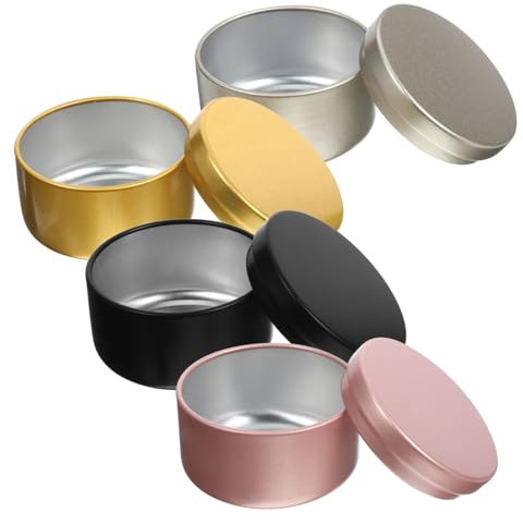 jojofuny 24 Stück Kerzendosen 50ml Metall Kerzenbehälter Runde Selbstgemacht Kerzengläser für Teelichter und Hochzeitskerzen Kerzenherstellung Bastelglas Mehrfarbig