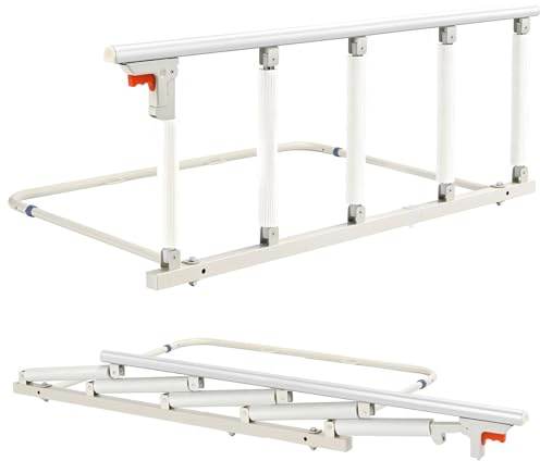 AUORUSI Barandillas de Cama para Seguridad de Adultos Mayores, Manija Plegable para Barra de Ayuda para Cabecera, Adecuada para Protección contra Caídas para Ancianos y Niños, 5 Pilares
