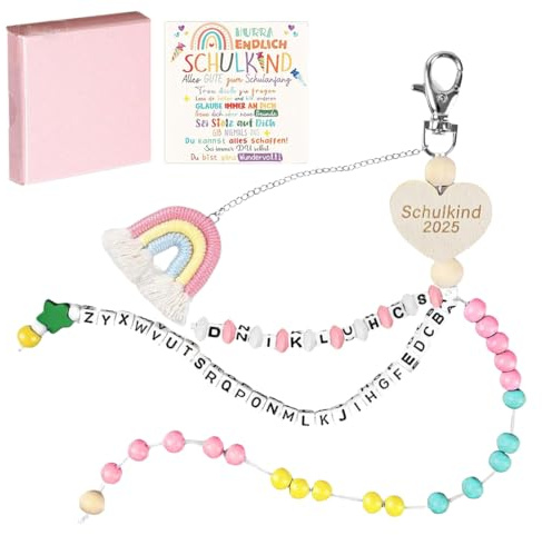 Chaîne de râteau rose 2025, porte-clés, cadeaux d'école pour filles, Sac de Sucre Remplissage, cadeaux pour élèves du primaire, porte-bonheur, de rentrée scolaire avec cartes de vœux