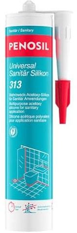 PENOSIL Universal Sanitär Silikon 313 Weiß 300ml – Dauerelastisch, feuchtigkeits- & UV-beständig, wasserfest in 30 Min