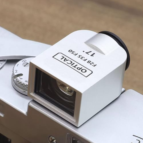 Optical Viewfinder, 17° External Mini Finder, with Precise Framelines, Universal Cold Shoe Mount, Vintage Film-era Shooting, for Digital/Film Cameras