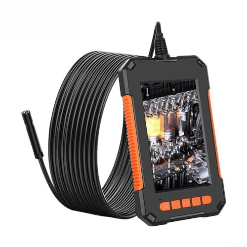 Boroscopio palmare industriale P40 con sonda impermeabile IP67, obiettivo da 8 mm, display 1080P da 4 3 pollici e 3 accessori per ispezione completa (10 m* filo morbido)