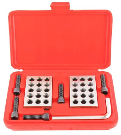 1-2-3 Blocks Set, High-Precision Steel Machinist Blocks with 23 Tapped Holes (M6), Kit Includes Screws Wrench for Milling Machine Setup, Inspection, and Tooling