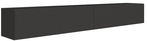 Selsey TV-Lowboard Hängend 200 cm Mattes Schwarz 4 Geräumige Fächer Elegante Geprägte Front Laminierter Korpus MDF Front Robust ABS Kanten Für Fernsehzubehör