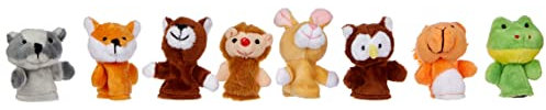 goki 50962 - Fingerpuppen-Set Waldtiere 8er Set aus Stoff