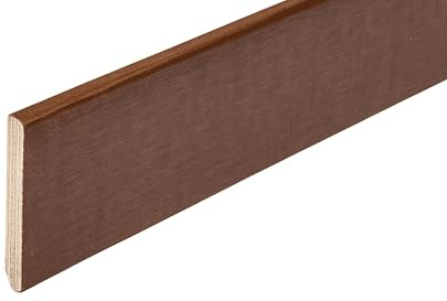 Hobby Legno Battiscopa Rivestito in Legno di Tanganica Tinto Noce Medio mm.70x10x2400 (Prezzo per Ml 12,00)