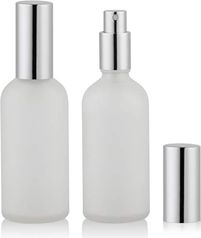 Hydior Empty Frosted Glass Spray Bottle 3.4oz, Perfume Atomizer, Fine Mist Spray (2 PACK)