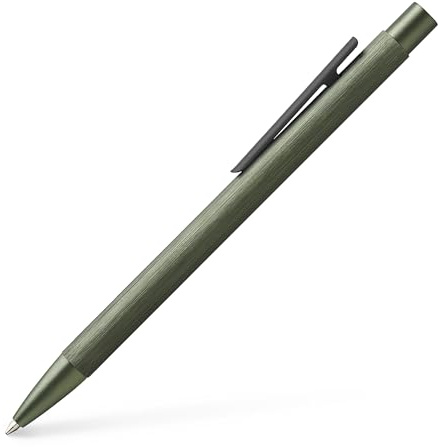 Faber-Castell - Kugelschreiber Neo Slim Aluminium M Olivgrün | Schlanker Aluminiumschaft mit gefedertem Clip und dokumentenechter Mine
