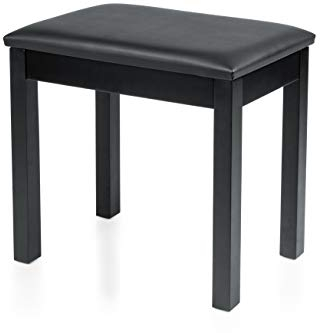 Gator Frameworks Deluxe Klavierbank Holz Schwarz – GFW-KEYBENCH-WDBK – Komfortable Sitzbank für Piano, Keyboard, Musikstudio & Bühne