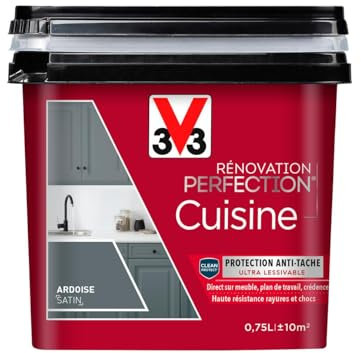 V33 Peinture de rénovation cuisine, Rénovation perfection Ardoise satin 750ml