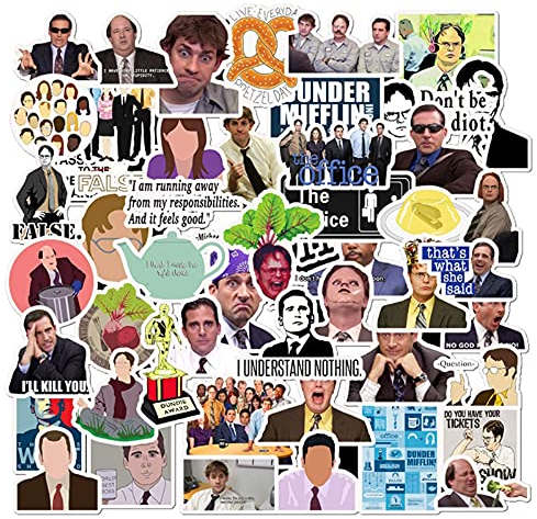 The Office 50 pcs, Stickers pour Ordinateur Portable, Autocollants Vinyles pour Auto, Bagages, Skateboard, Moto - Décalcomanies pour Adolescents et Adultes