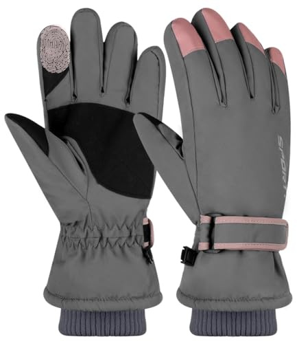 Toyosport Winter Ski Snowboard Handschuhe: Schneehandschuhe Thermo wasserdichte Handschuhe Winddichte Winterhandschuhe für Damen Herren Skifahren Walking Radfahren