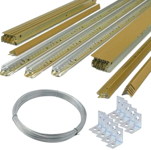 10m2 Gold Suspended Ceiling Grid System 600mm x 600mm 24mm Wide, Complete Suspension Grid System (Tiles Not Included)