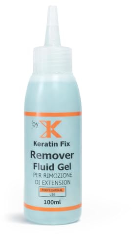 Gel Solvente Para Eliminación de Cola de Queratina Extensiones de Cabello, Remover Gel Delicado para Aplicaciones con Calor, Disuelve la Queratina sin Dañar los Mechones, Frasco Profesional 100 ml