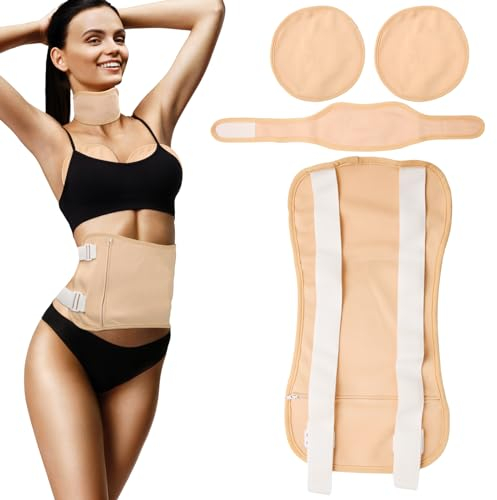 4St Rizinusöl Packung für Bauch, Hals und Brust, Bequeme Wiederverwendbare Rizinusölpackung Castor Oil Pack Massagegürtel Rizinusöl zur Linderung von Müdigkeit (Khaki)