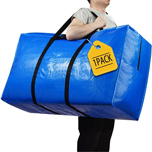 Extra große Aufbewahrungstaschen, Jumbo-Umzugstaschen, strapazierfähig, Aufbewahrungsboxen für College, faltbare Seesack für Reisen, Weihnachtsbaumtasche, 142,2 x 68,6 x 38,1 cm, 1 Stück