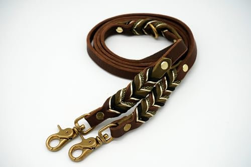 Verstellbare Hundeleine »Olivia« aus Fettleder geflochten (2,7m Umhängeleine - Breite: 18mm)