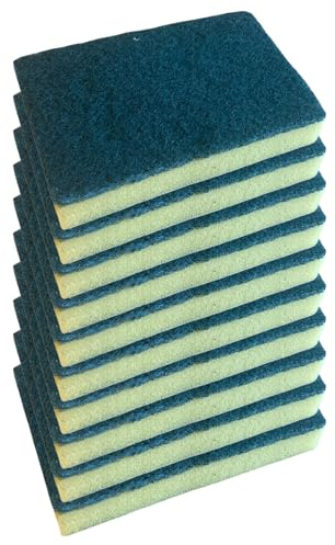 10 packs Large Sponge Scourers Heavy Duty for Cleaning 14cm x 9cm, Washing Up, Kitchen, Household Use