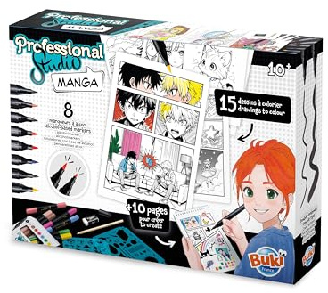 BUKI 5439 - Professional Studio Manga - Manga rita och färgläggningsset – Perfekt för barn 10+ – Skapa egna karaktärer och berättelser