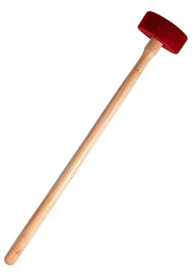 NKlaus 62cm Klöppel aus Holz mit rotem Filz- Klangstab, Ideal für große Klangschalen, sorgt für kraftvolle Klänge, langlebig und robust, perfekt für alle Arten von Zeremonien 16552