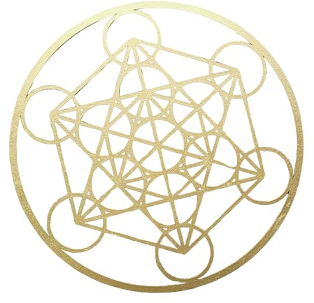 Cuadro de Mandalas en Relieve 3D - Elige entre Flor de Loto, Flor de la Vida, Cubo de Metatrón, Mandala Tradicional o Sri Yantra - Decoración Feng Shui - Geometria del Alma (Mandala Cubo de Metatrón)