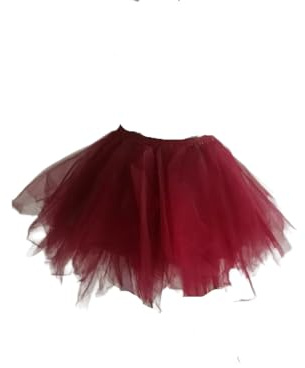 AMateschitz Gonna in tulle, da donna, stile rockabilly, stile retrò, sottoveste, tutù, gonna, balletto, abito da ballo, vintage, in tulle, per feste, Halloween, carnevale, Bordeaux, Taglia unica