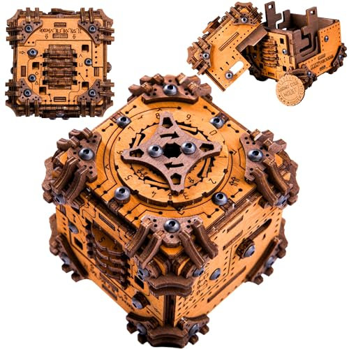 WOODEN.CITY Tesseract Holz Puzzle Box für Erwachsene – 3D Holzpuzzle Bausatz | Escape Room in a Box | Mechanisches Denkspiel | Gehirnjogging Geschenk für Männer & Frauen | 185 Teile